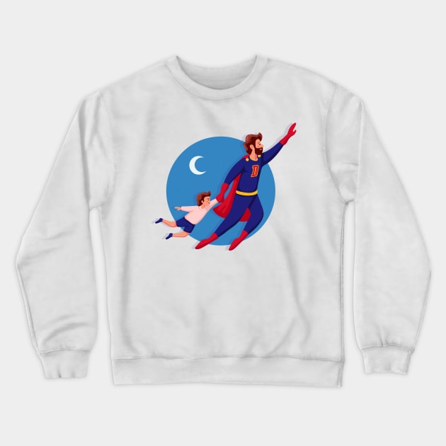 super dad and son Crewneck Sweatshirt by Spring Moon